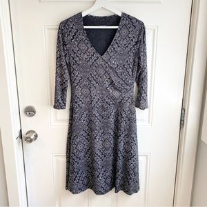 Garnet Hill brianna surplice faux wrap midi dress